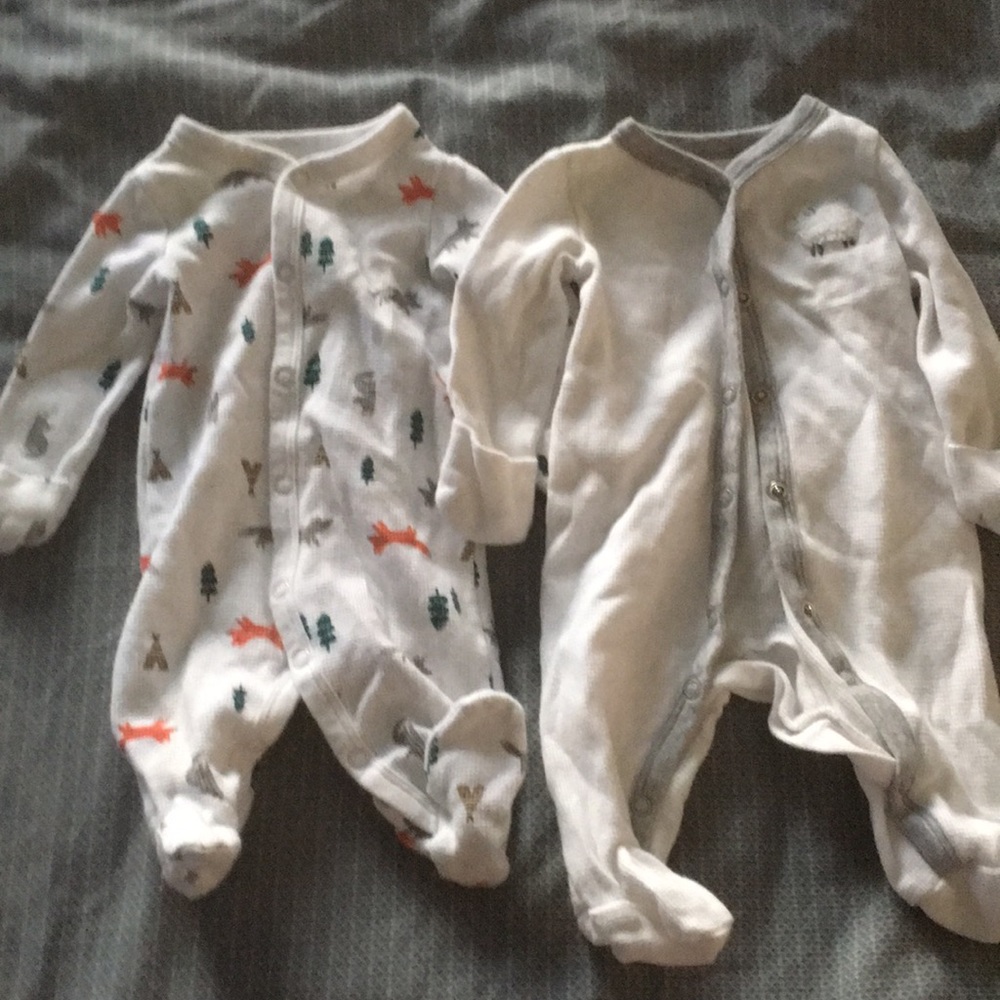New born flannel pajama sleepers baby boy